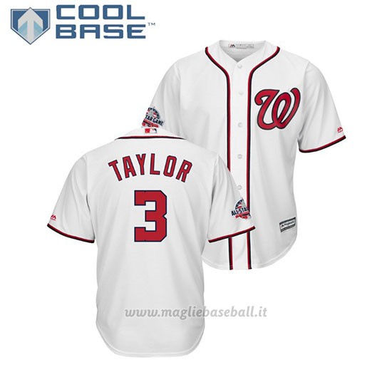 Maglia Baseball Uomo Washington Nationals Michael Taylor 2018 All Star Game Cool Base Bianco